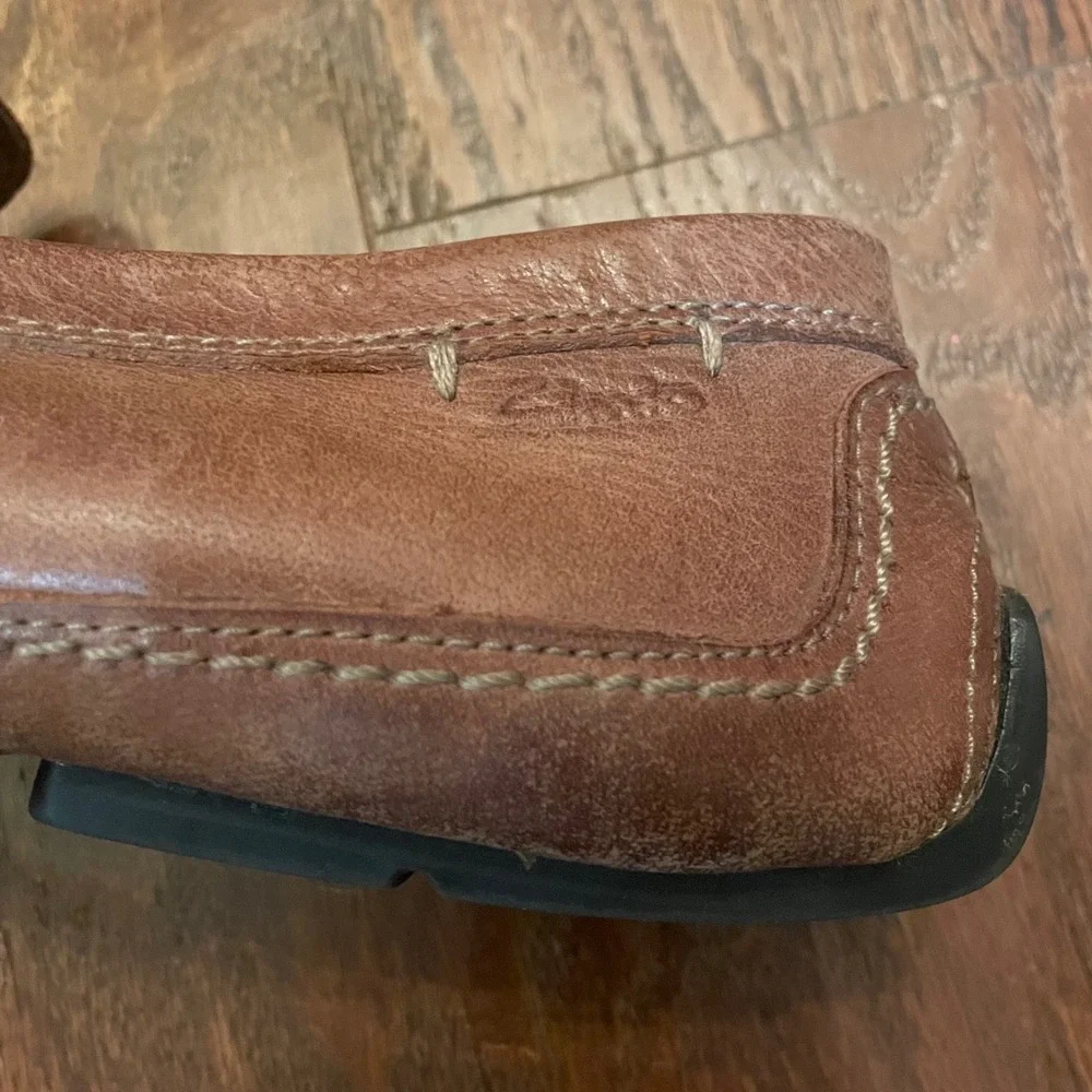 Clarks Loafers Mens Brown Leather Penny Driving Mocs Old Money Size 10M